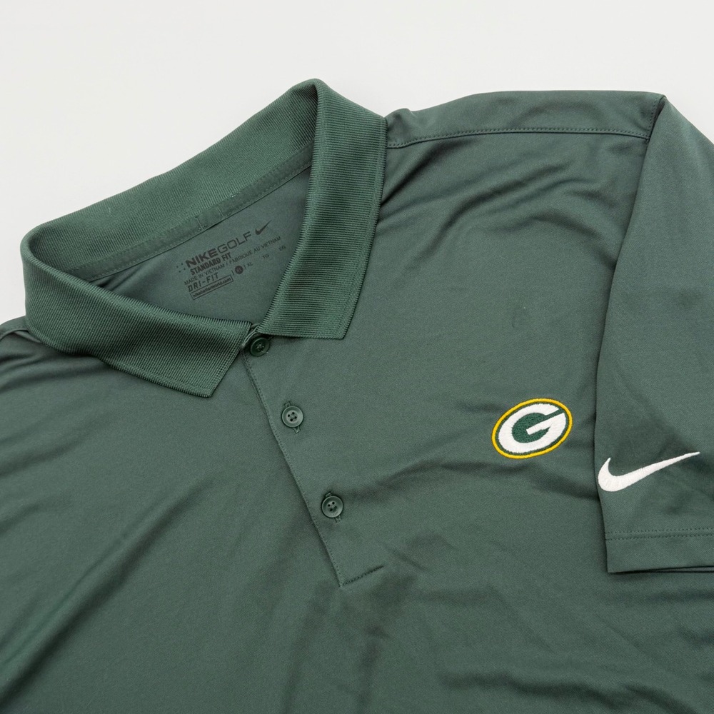 Nike Golf Green Bay Packers Polo Shirt Mens XL Green Dri-FIT NFL‎ Standard Fit
